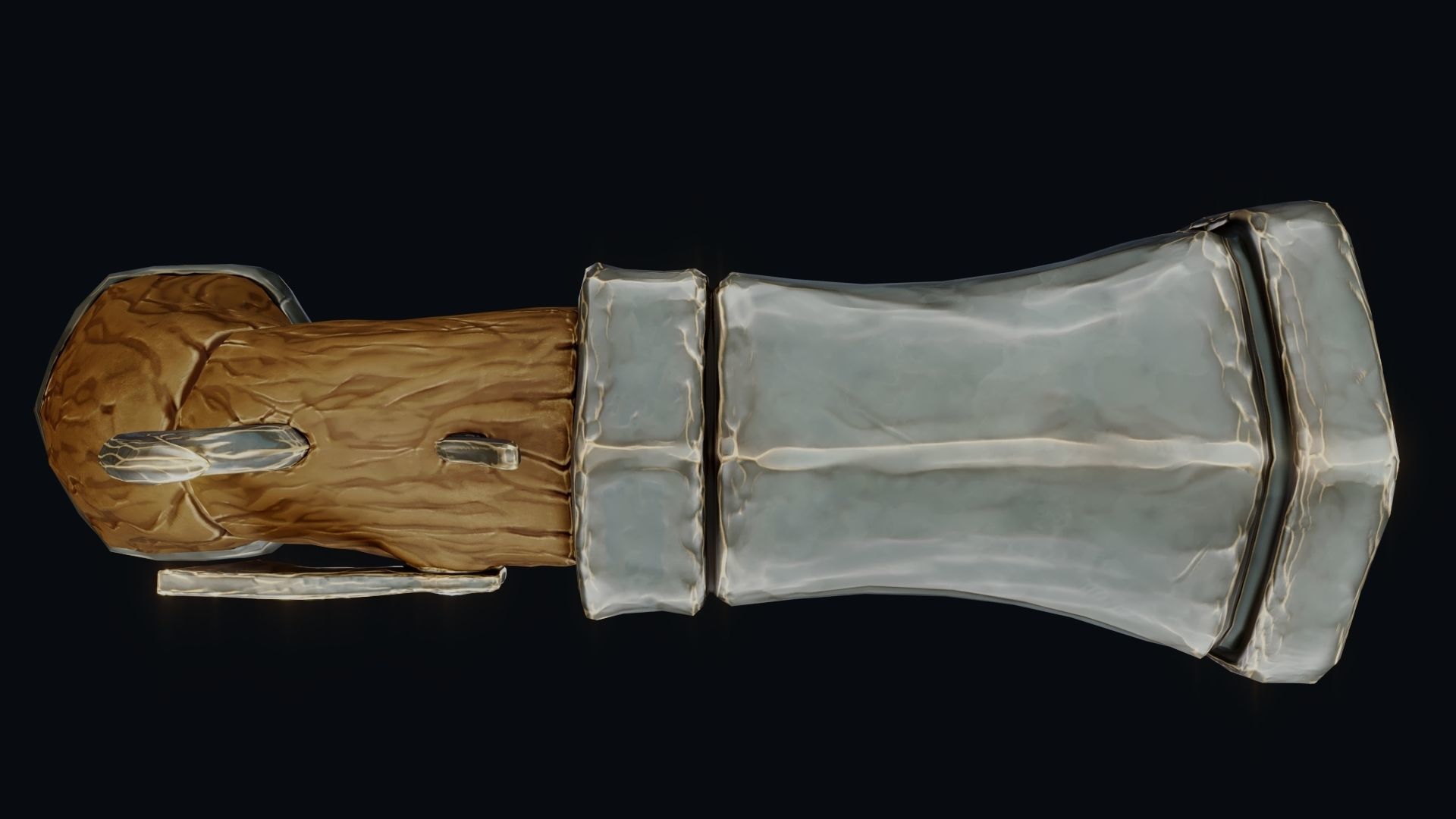 Stylized Hand Cannon  Low-poly 3D model_17