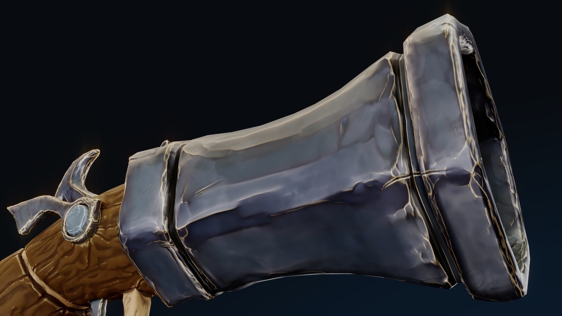 Stylized Hand Cannon  Low-poly 3D model_57