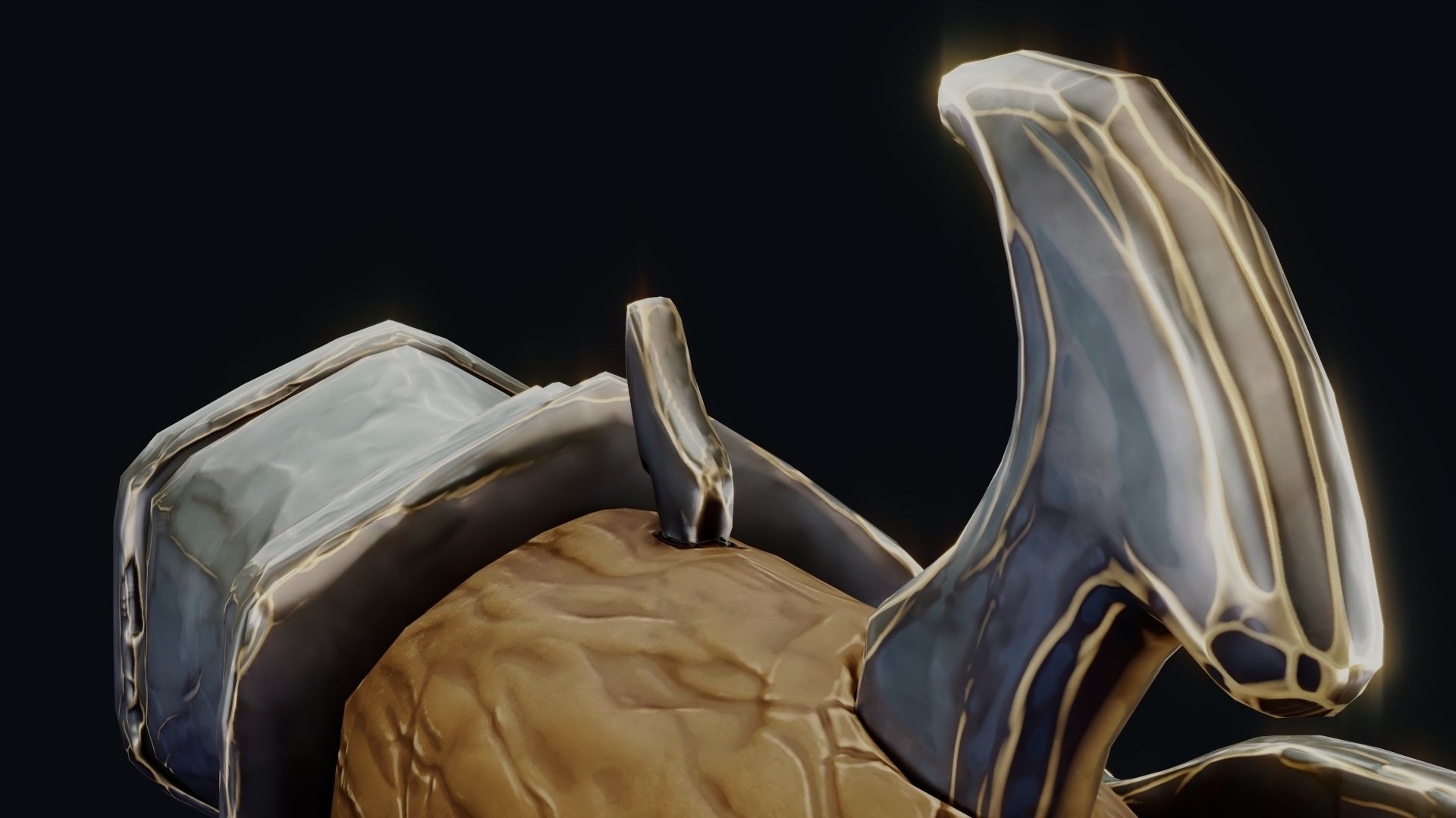 Stylized Hand Cannon  Low-poly 3D model_47