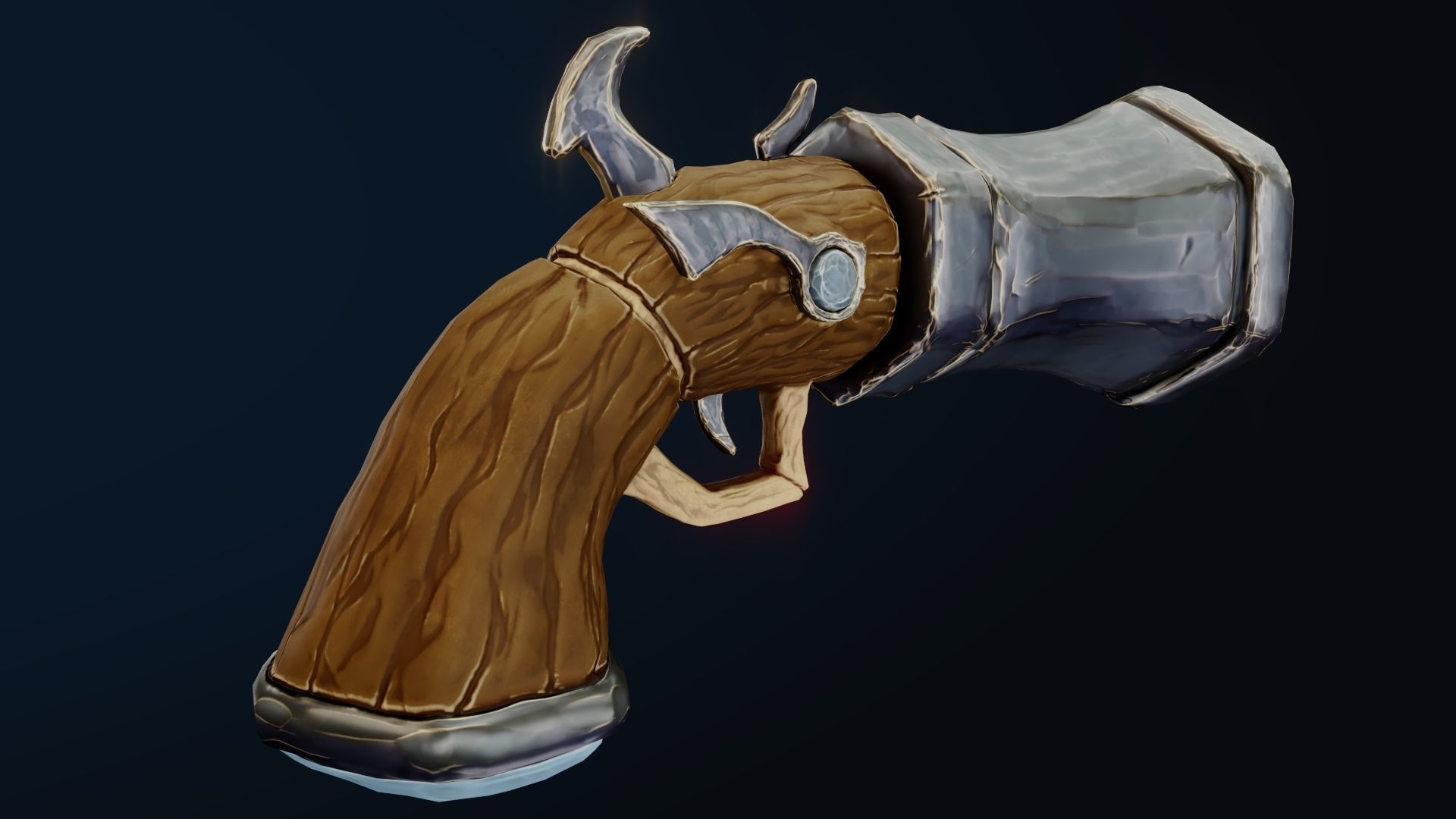 Stylized Hand Cannon  Low-poly 3D model_19
