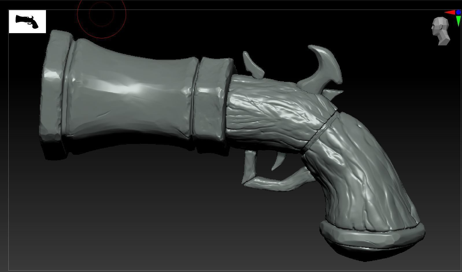 Stylized Hand Cannon  Low-poly 3D model_66