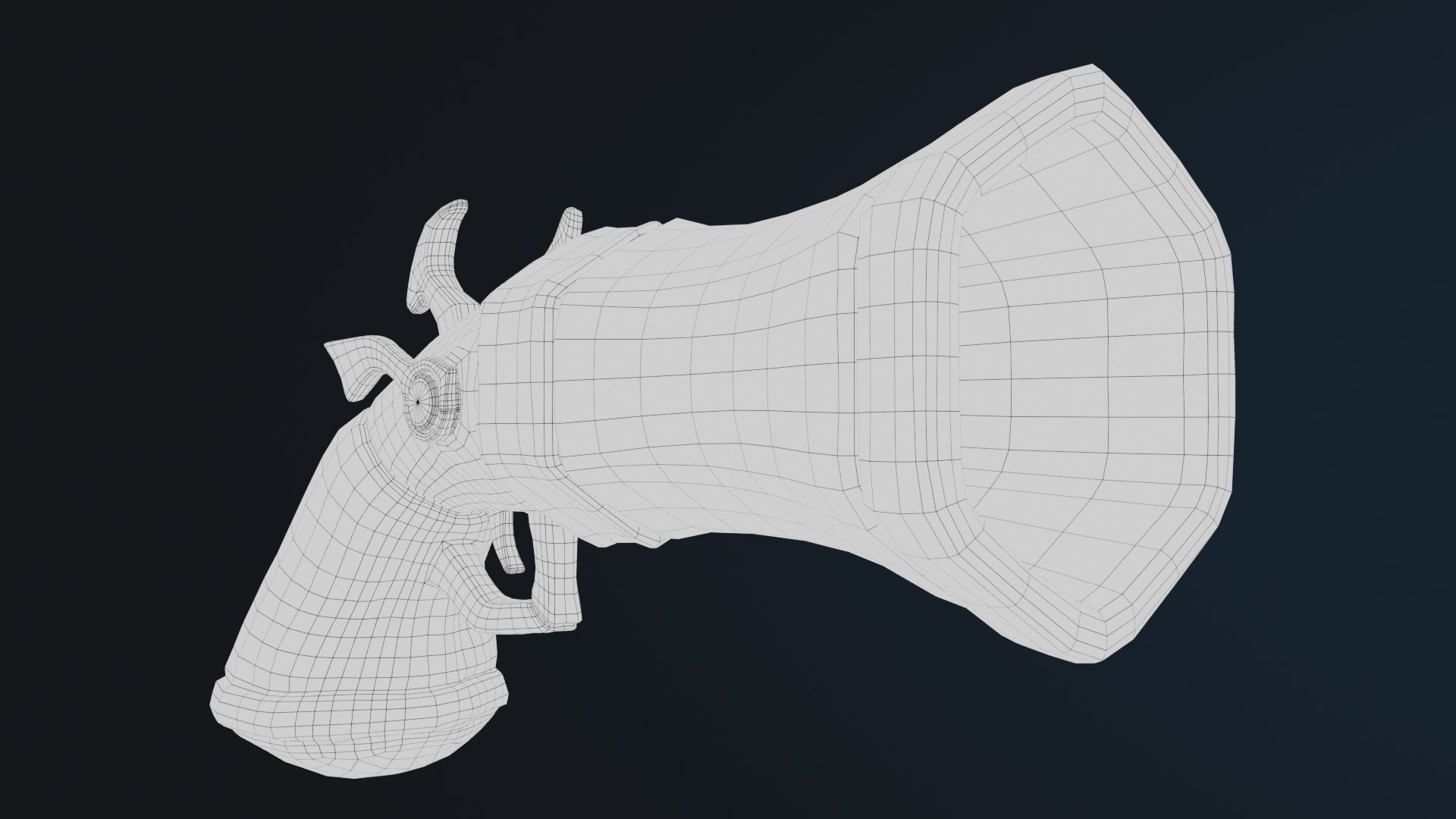 Stylized Hand Cannon  Low-poly 3D model_6