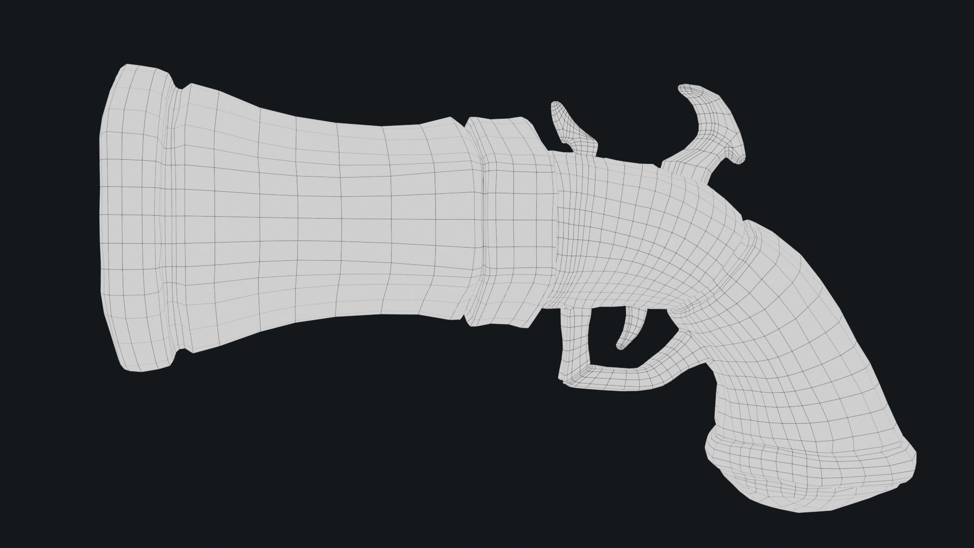 Stylized Hand Cannon  Low-poly 3D model_32