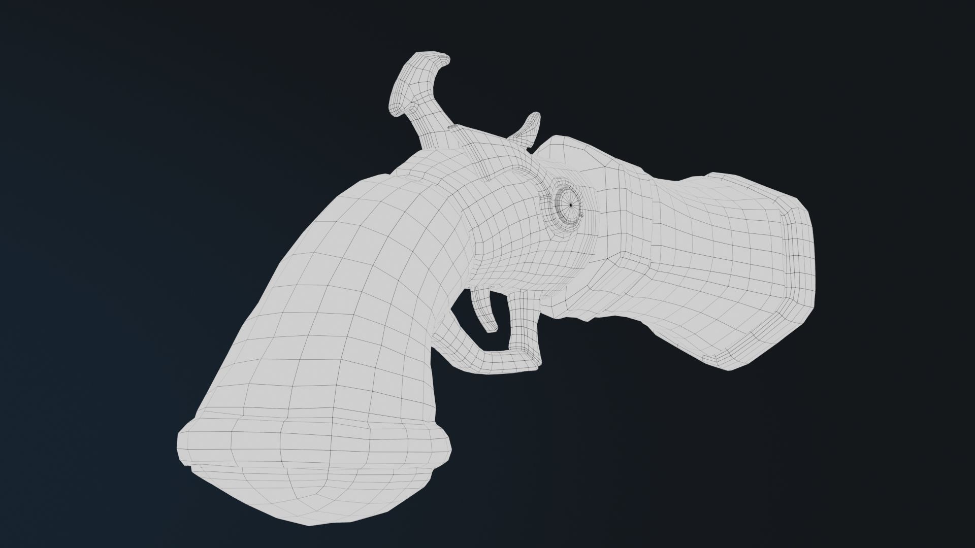 Stylized Hand Cannon  Low-poly 3D model_10