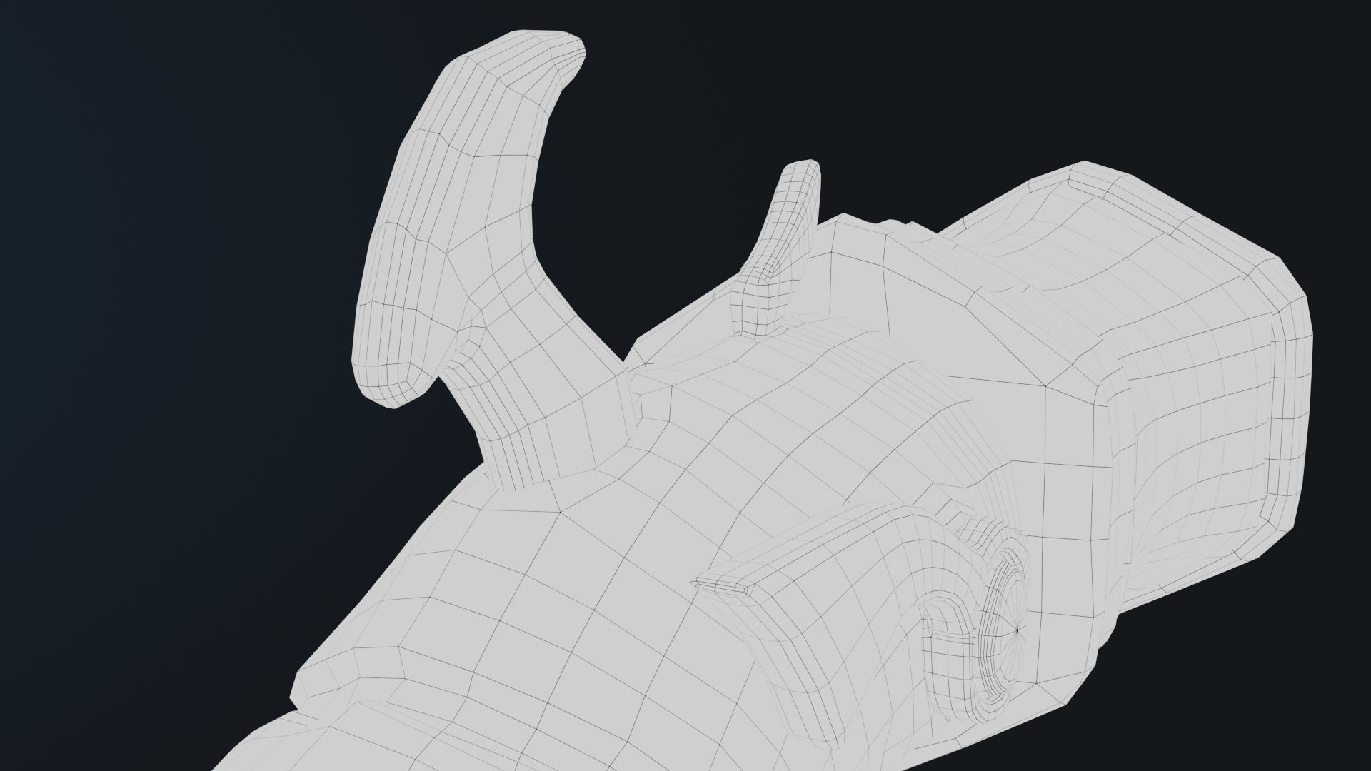 Stylized Hand Cannon  Low-poly 3D model_46