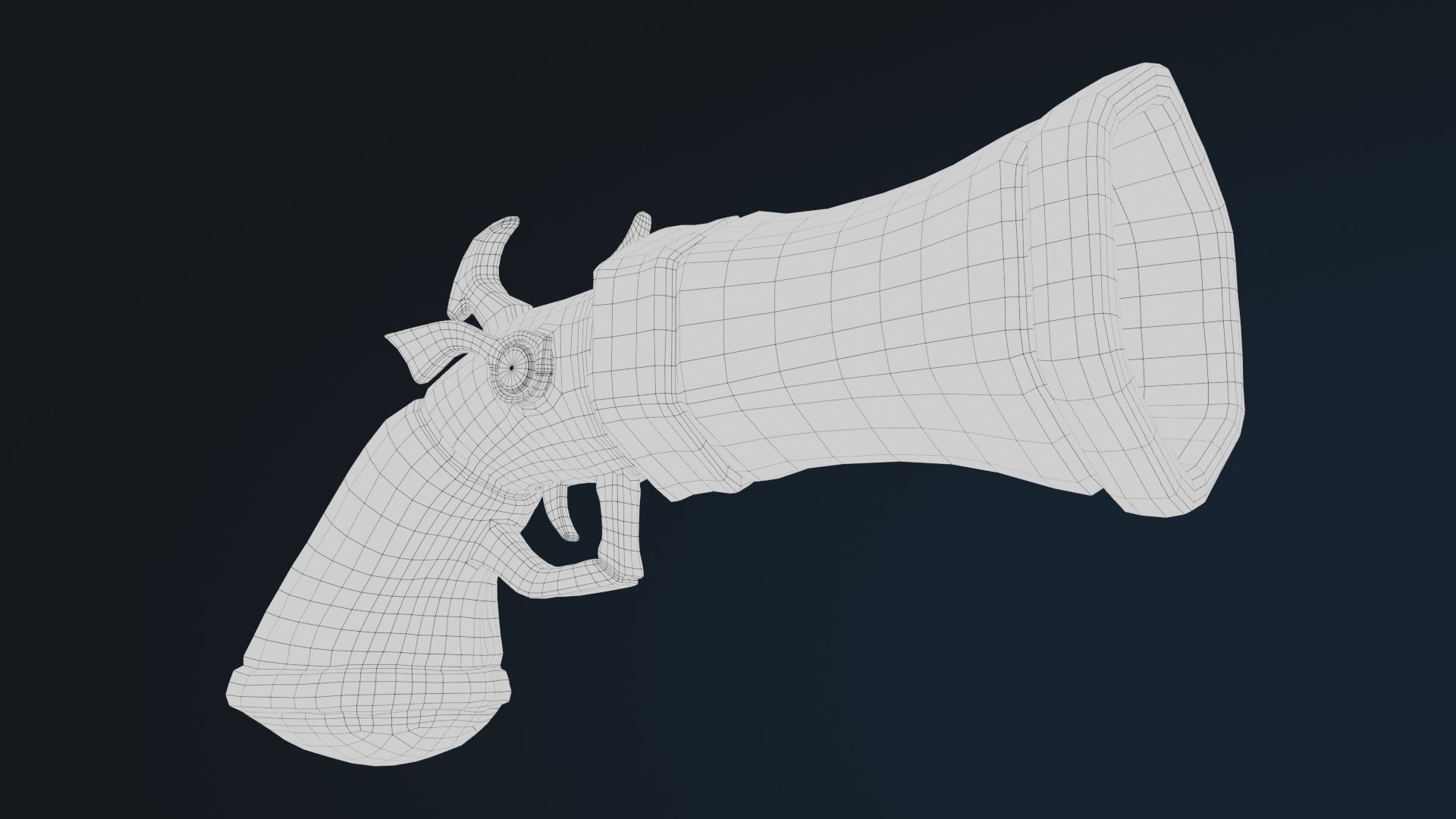 Stylized Hand Cannon  Low-poly 3D model_2