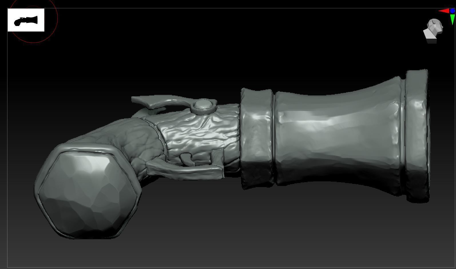 Stylized Hand Cannon  Low-poly 3D model_67