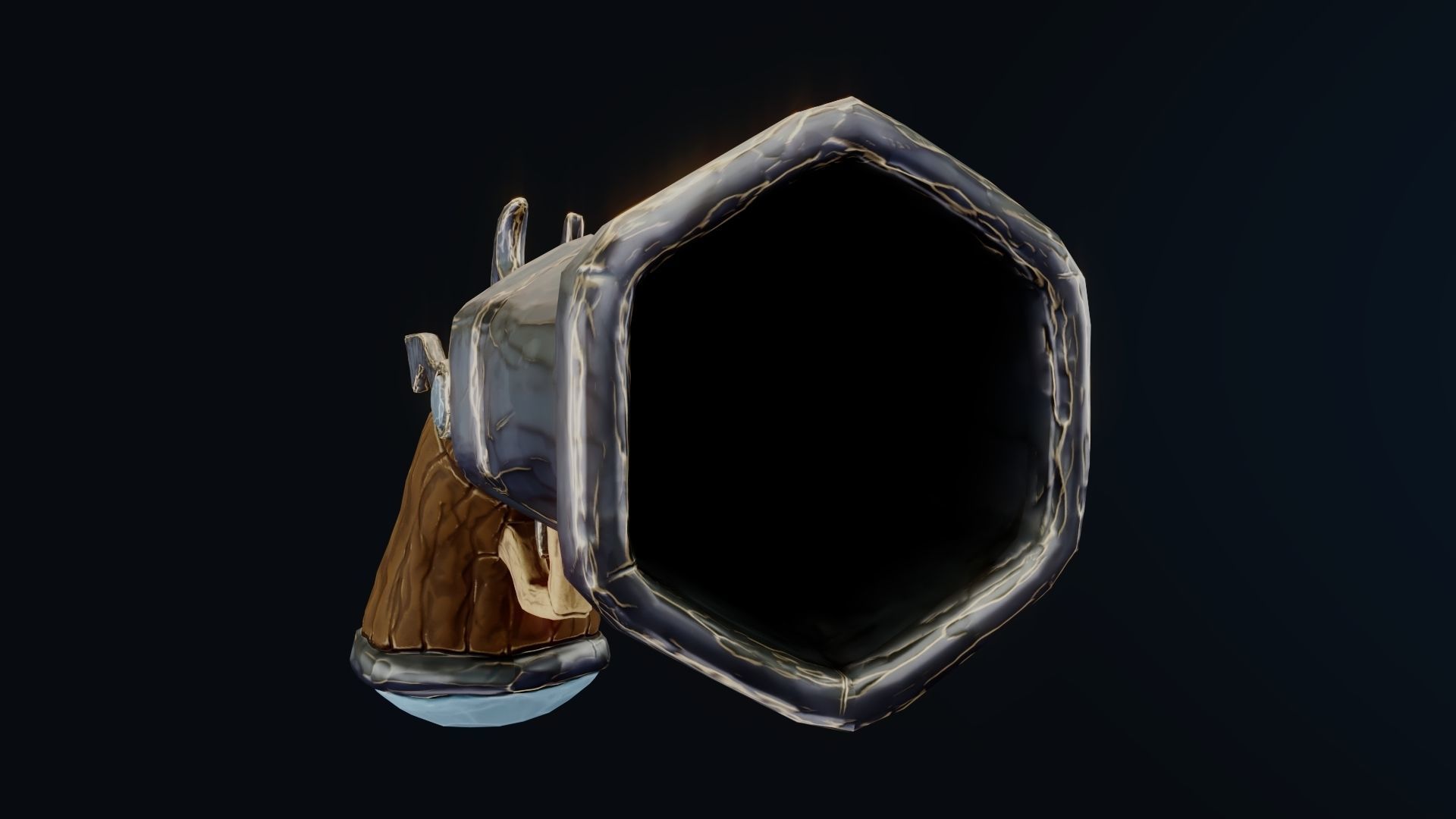 Stylized Hand Cannon  Low-poly 3D model_8