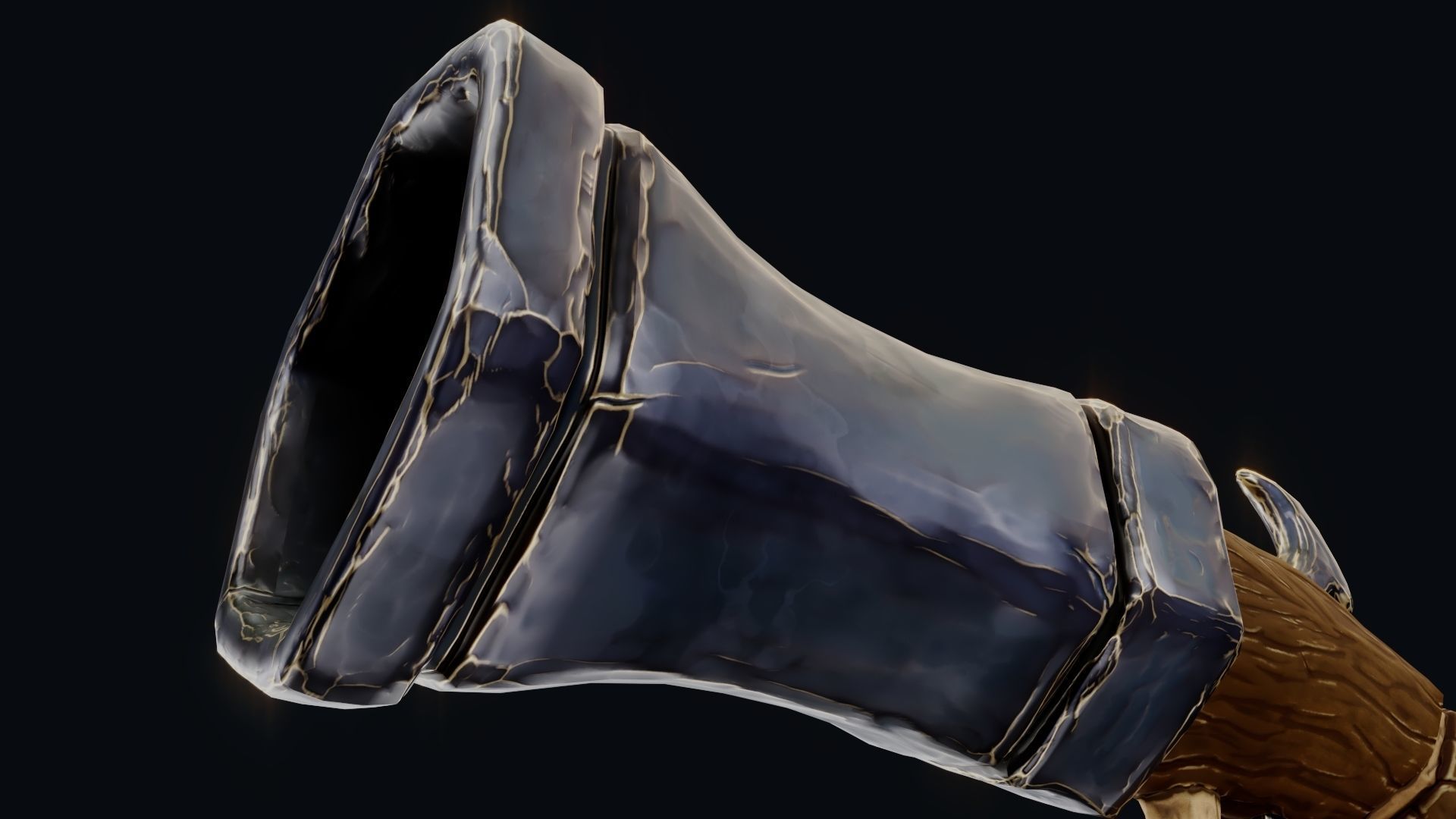 Stylized Hand Cannon  Low-poly 3D model_55