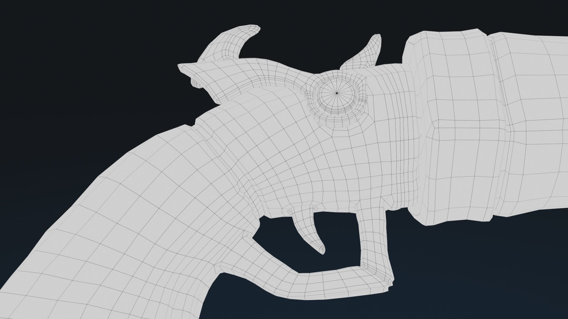 Stylized Hand Cannon  Low-poly 3D model_42