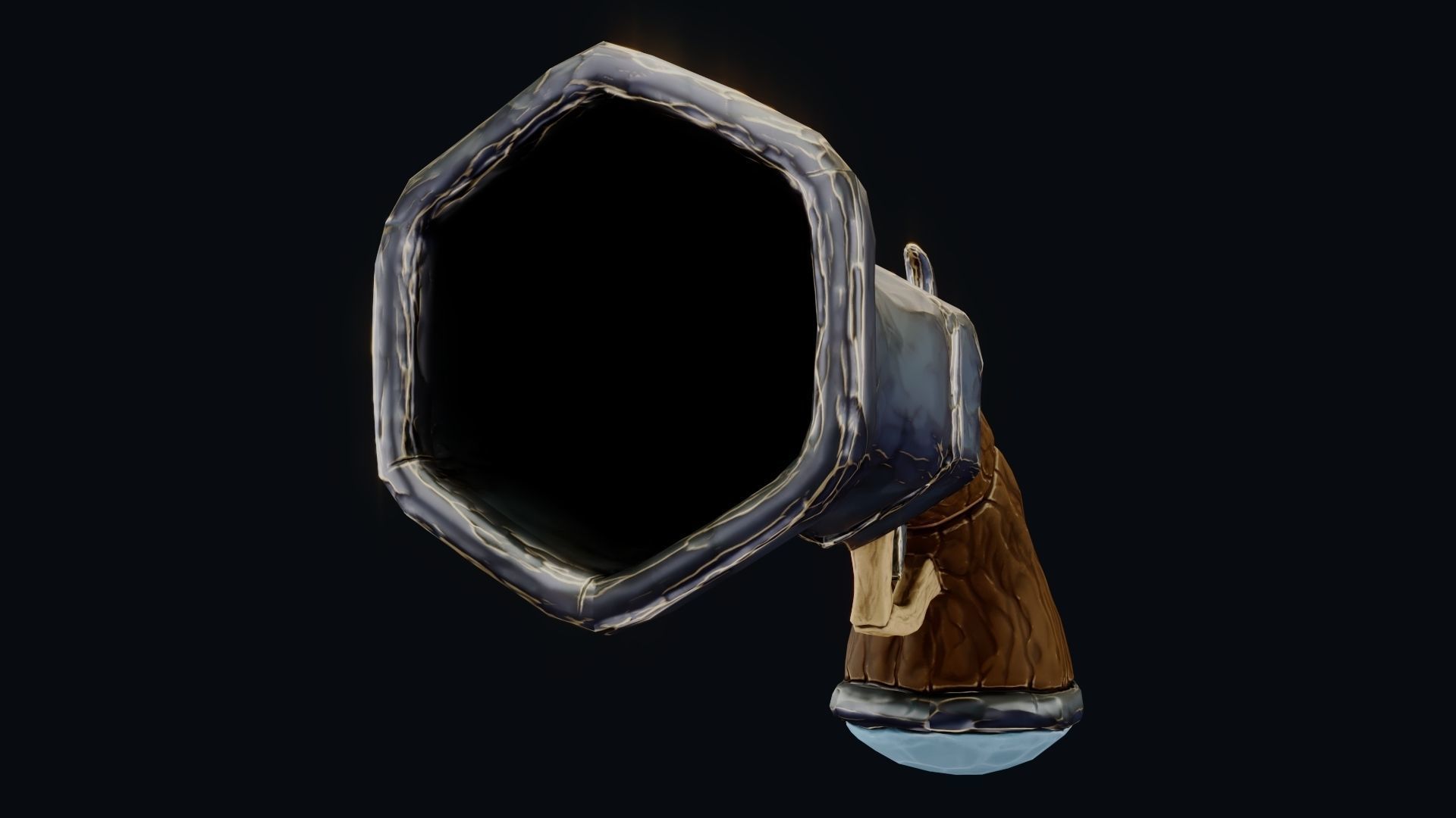 Stylized Hand Cannon  Low-poly 3D model_35