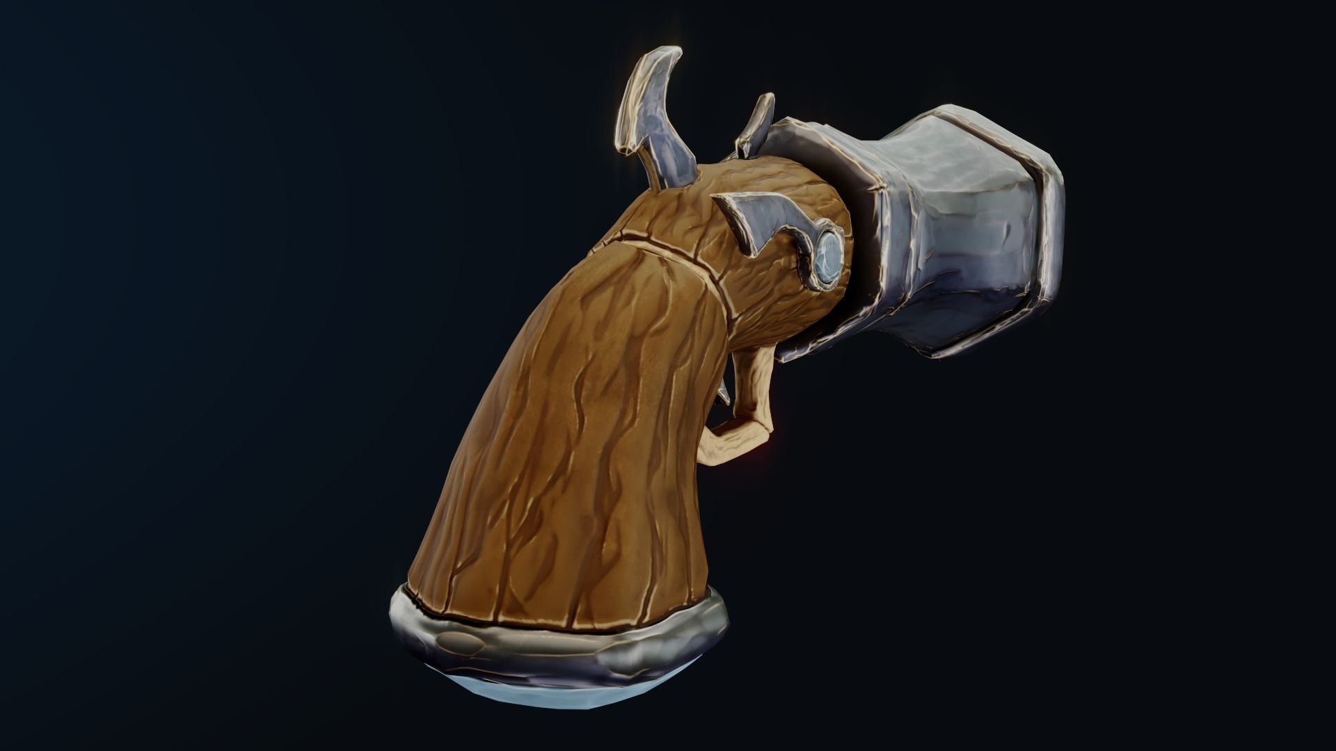Stylized Hand Cannon  Low-poly 3D model_20