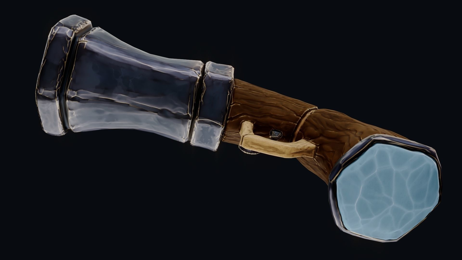 Stylized Hand Cannon  Low-poly 3D model_37