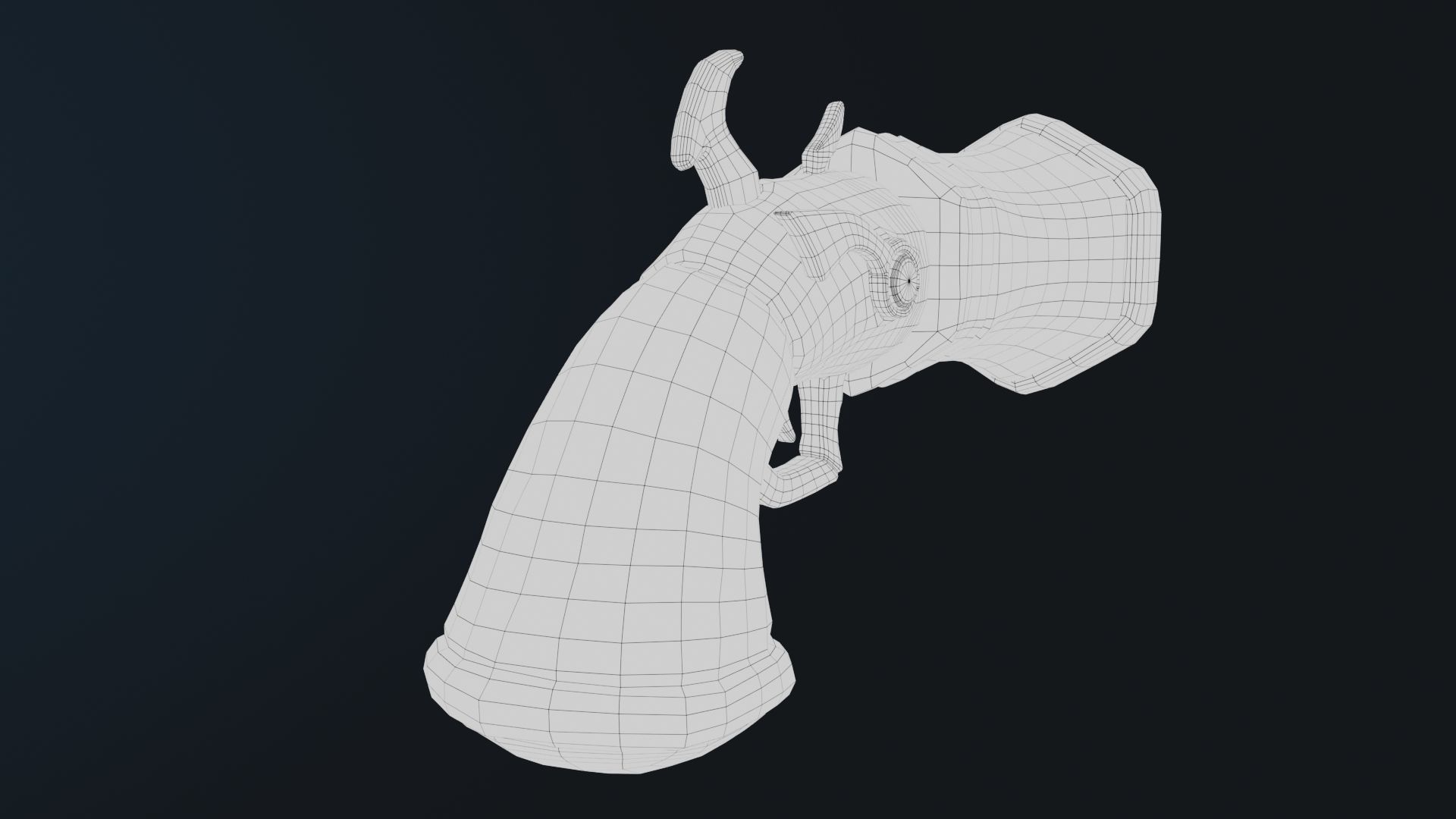 Stylized Hand Cannon  Low-poly 3D model_21