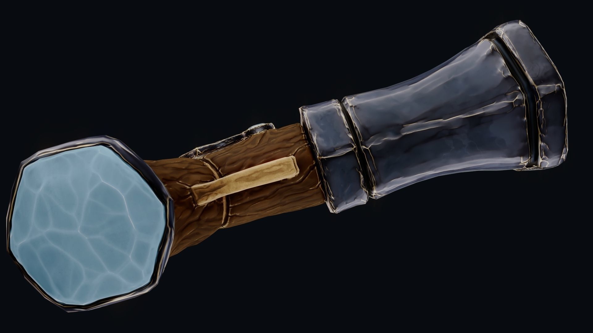 Stylized Hand Cannon  Low-poly 3D model_39