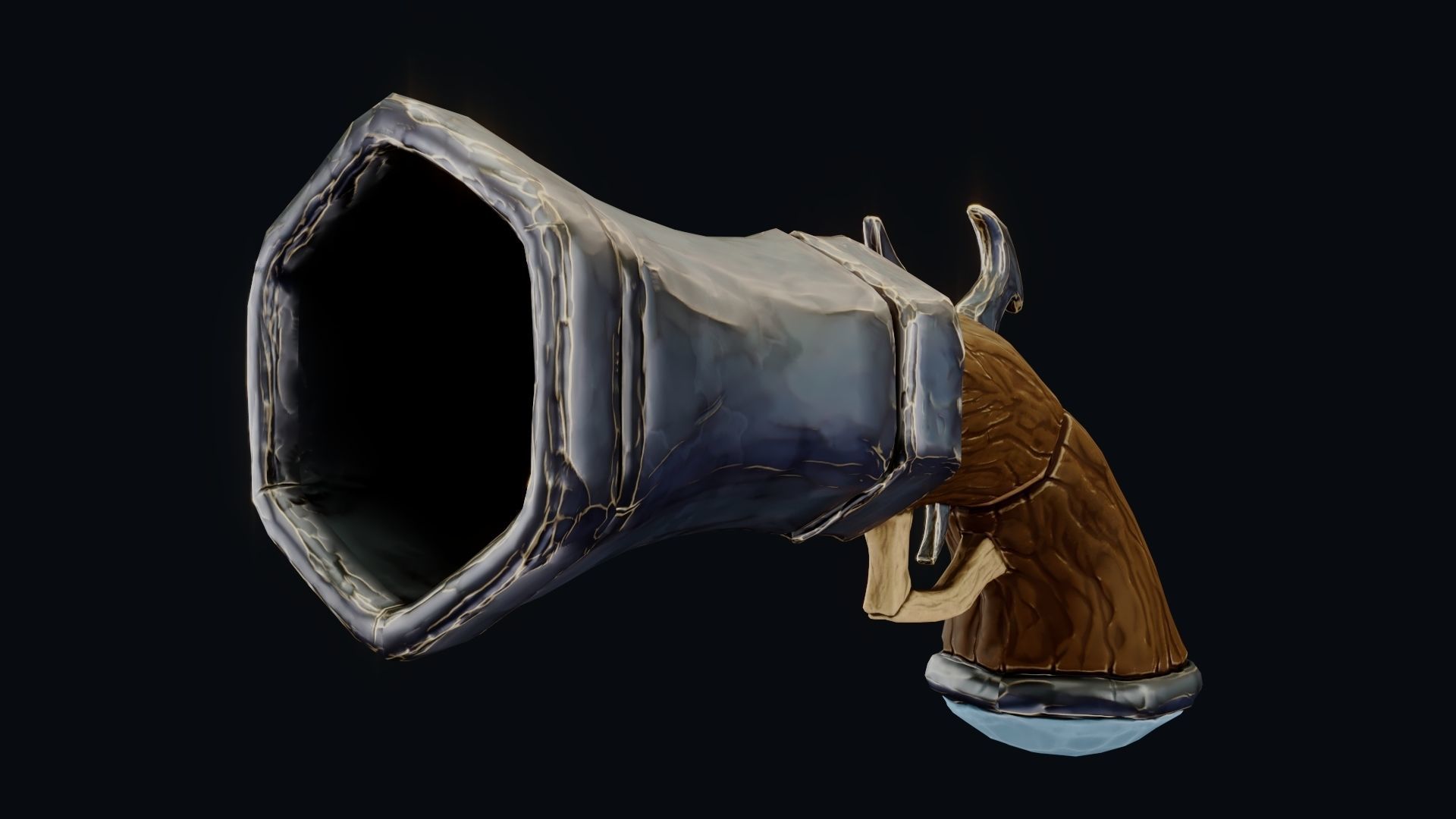 Stylized Hand Cannon  Low-poly 3D model_33