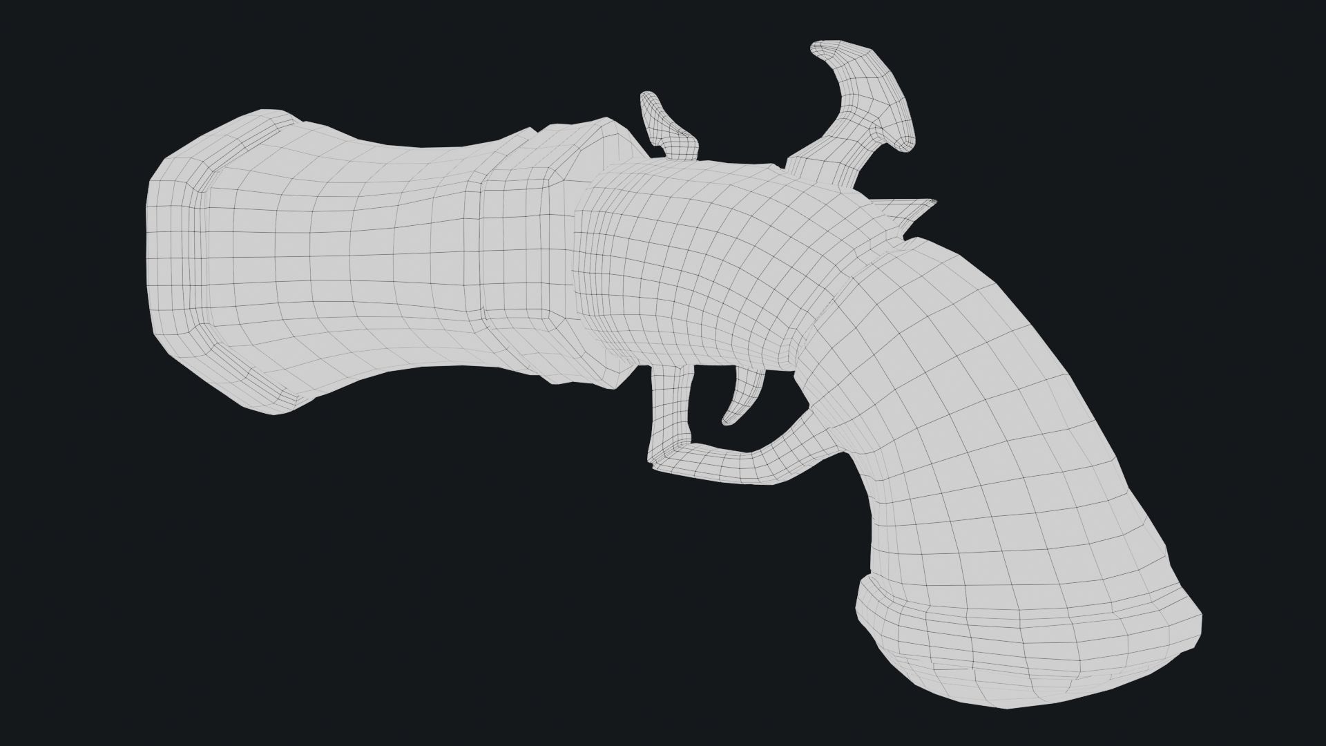 Stylized Hand Cannon  Low-poly 3D model_30