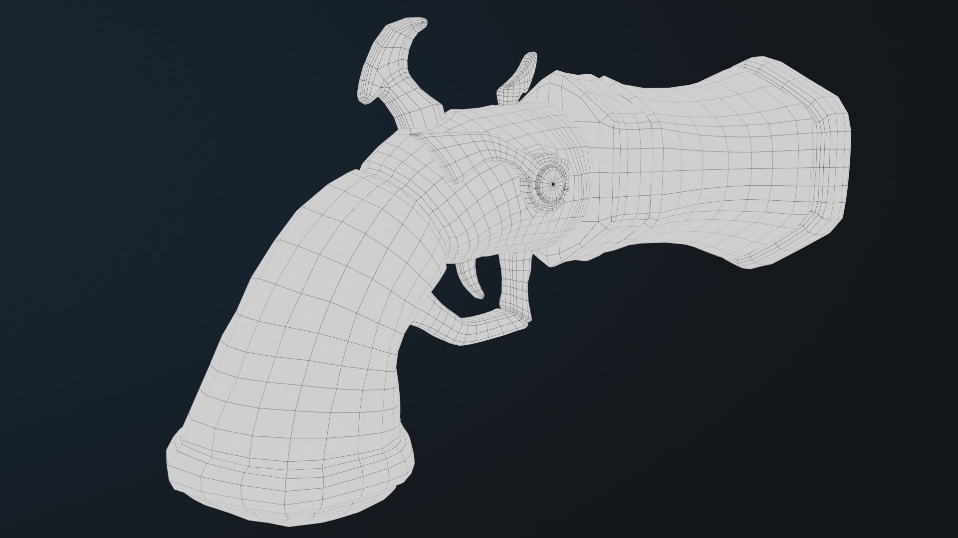 Stylized Hand Cannon  Low-poly 3D model_23