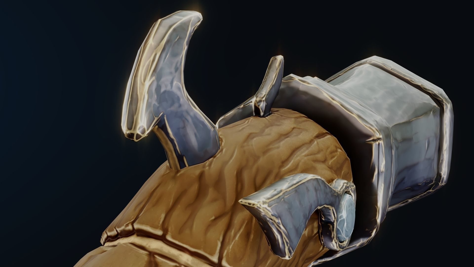 Stylized Hand Cannon  Low-poly 3D model_45