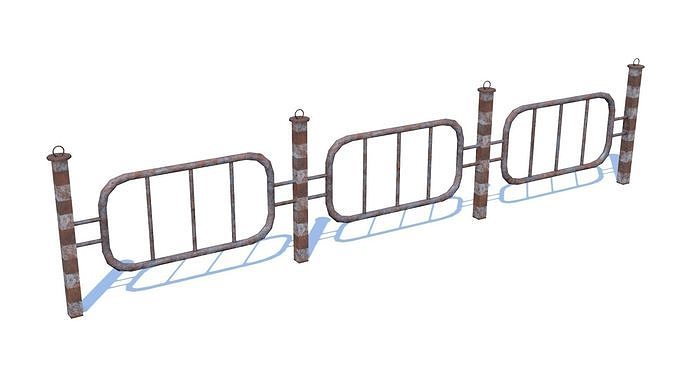 Old Rusty Fence Low-poly 3D model
