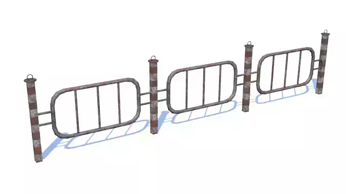 Old Rusty Fence Low-poly 3D model