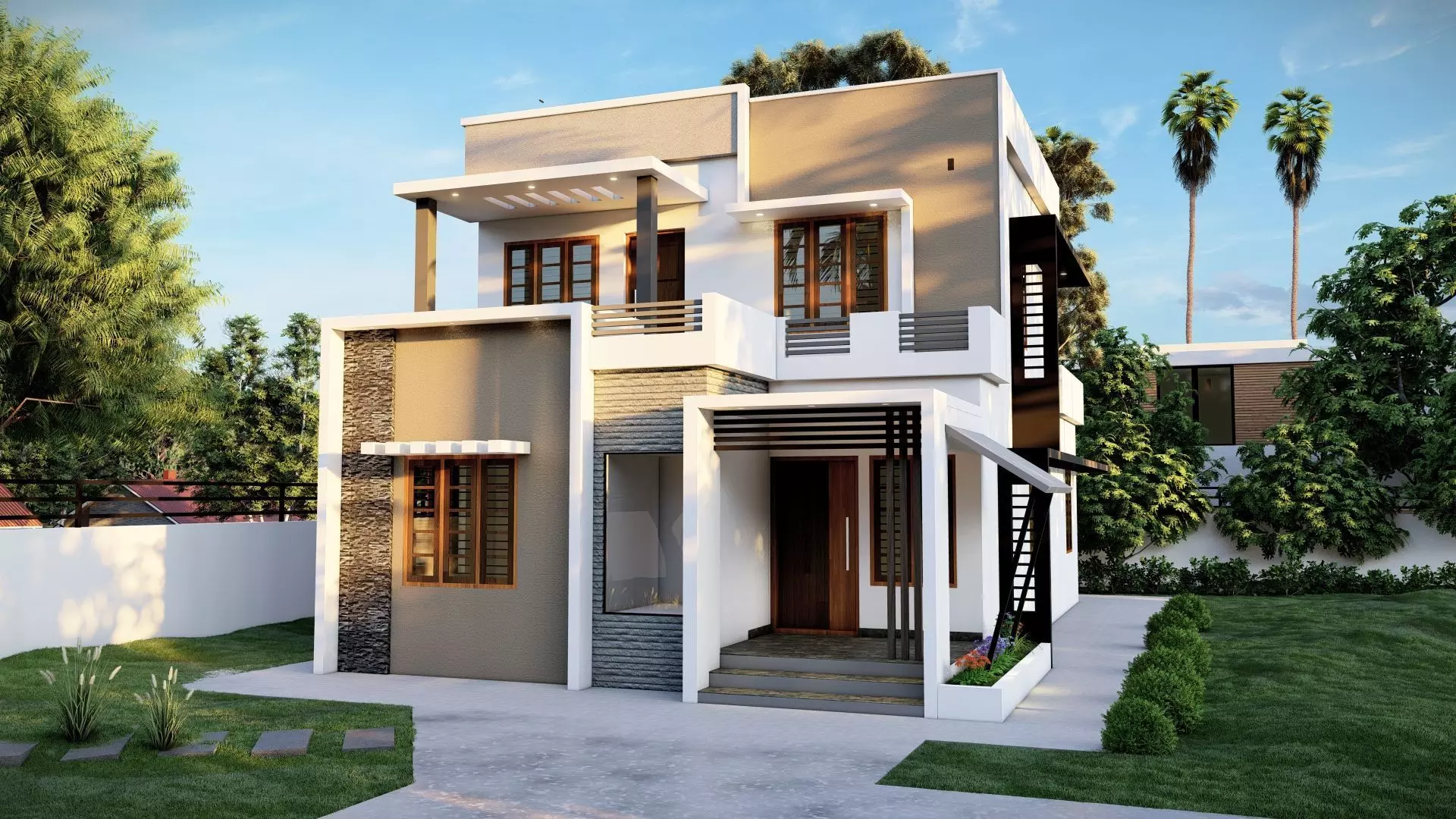 Two story small house 3D model_0