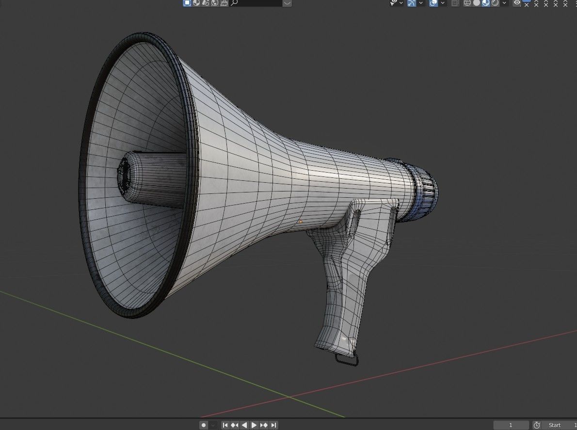 Hand Loudspeakers Low-poly 3D model_8