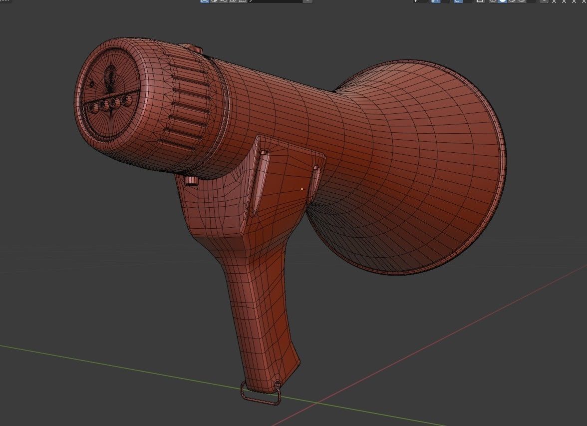 Hand Loudspeakers Low-poly 3D model_10