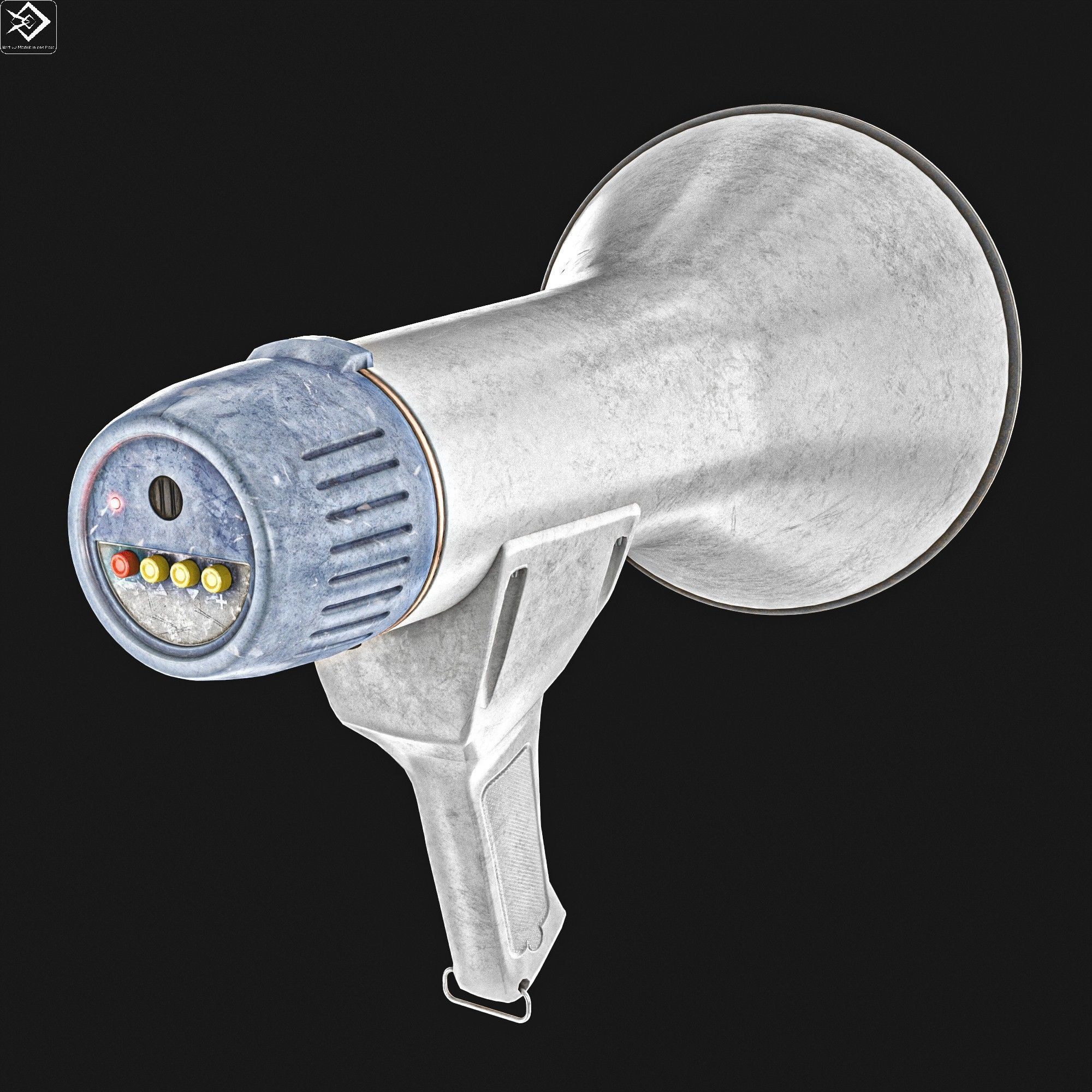 Hand Loudspeakers Low-poly 3D model_1