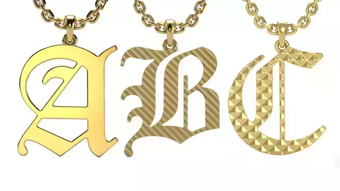 Alphabet Pendant collection 3 options