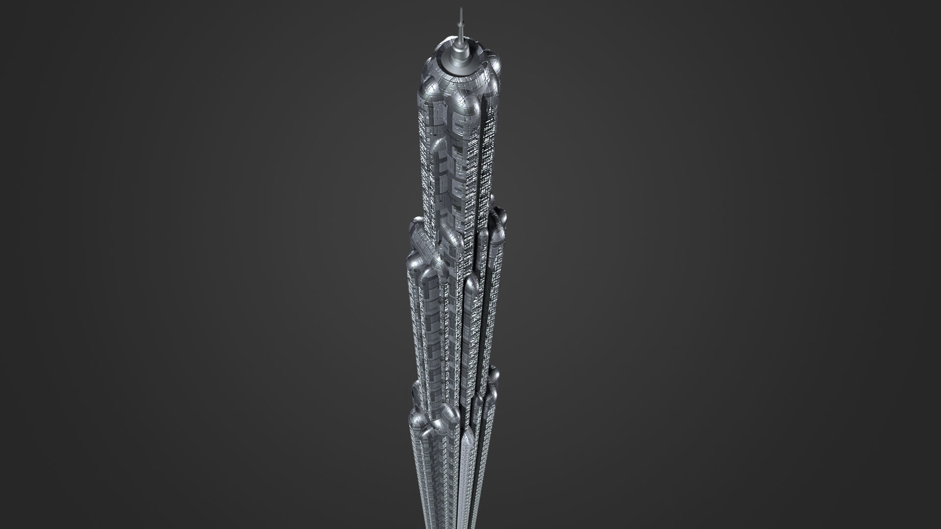 SciFi Building 8 Low-poly 3D model_4