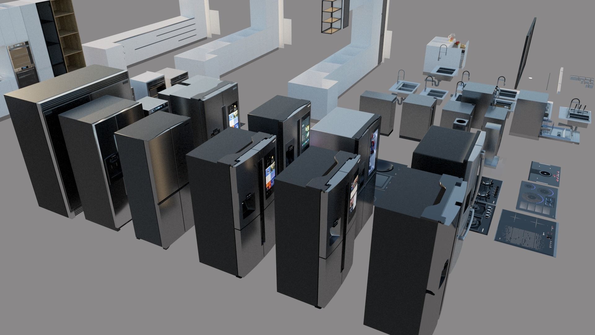 Mega Pack  kitchen furniture  3D model_2