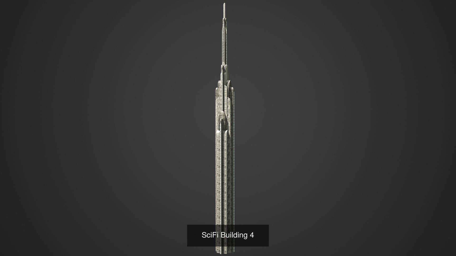 SciFi Building Low Poly 3D Model Collection_4