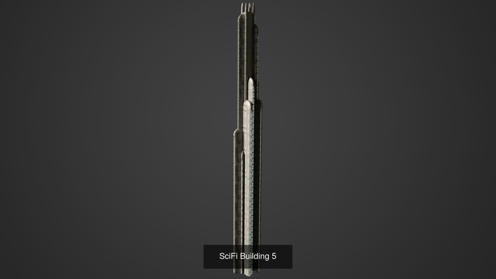 SciFi Building Low Poly 3D Model Collection_5