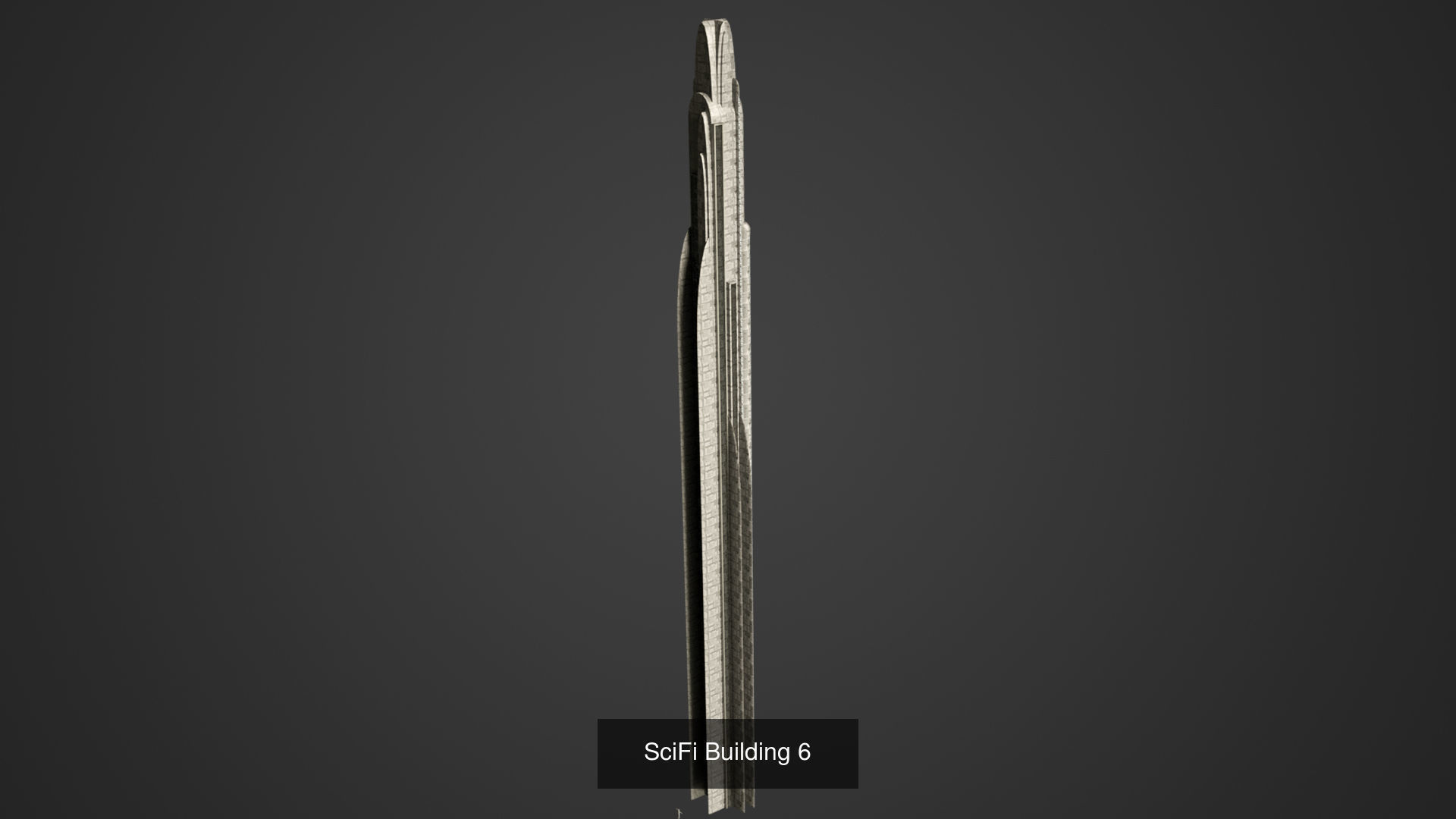 SciFi Building Low Poly 3D Model Collection_6