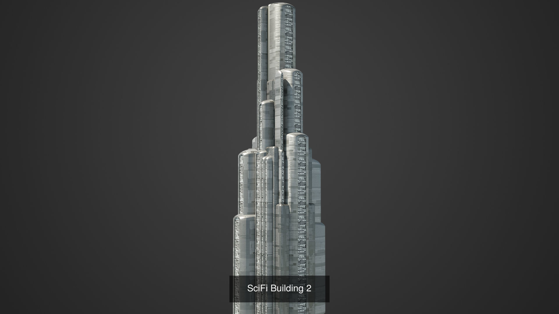 SciFi Building Low Poly 3D Model Collection_2