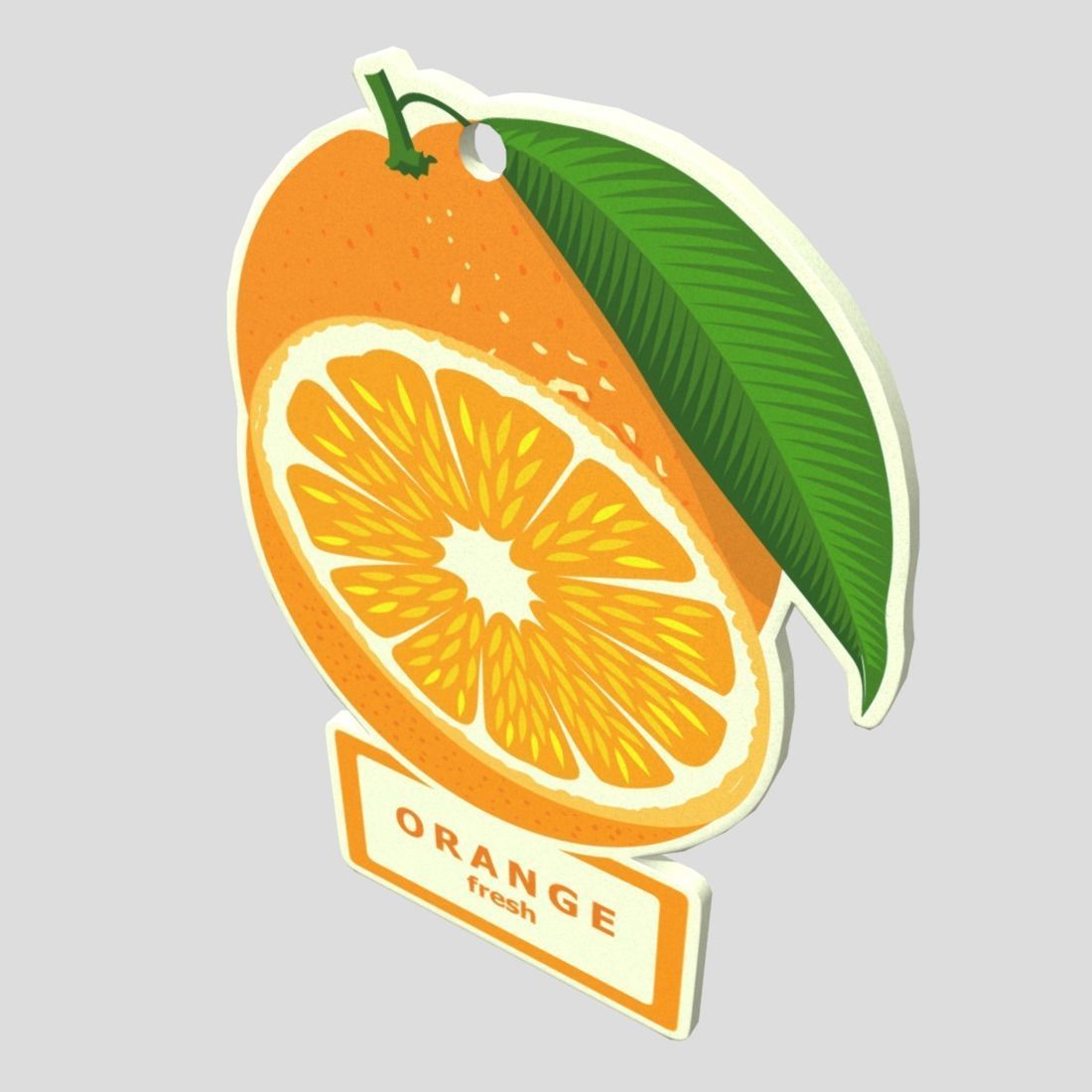 Air Freshener Orange Low-poly 3D model_5