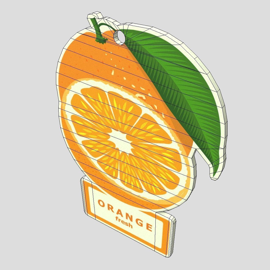 Air Freshener Orange Low-poly 3D model_6