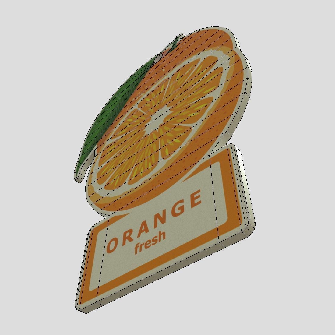 Air Freshener Orange Low-poly 3D model_10