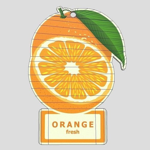 Air Freshener Orange Low-poly 3D model 4