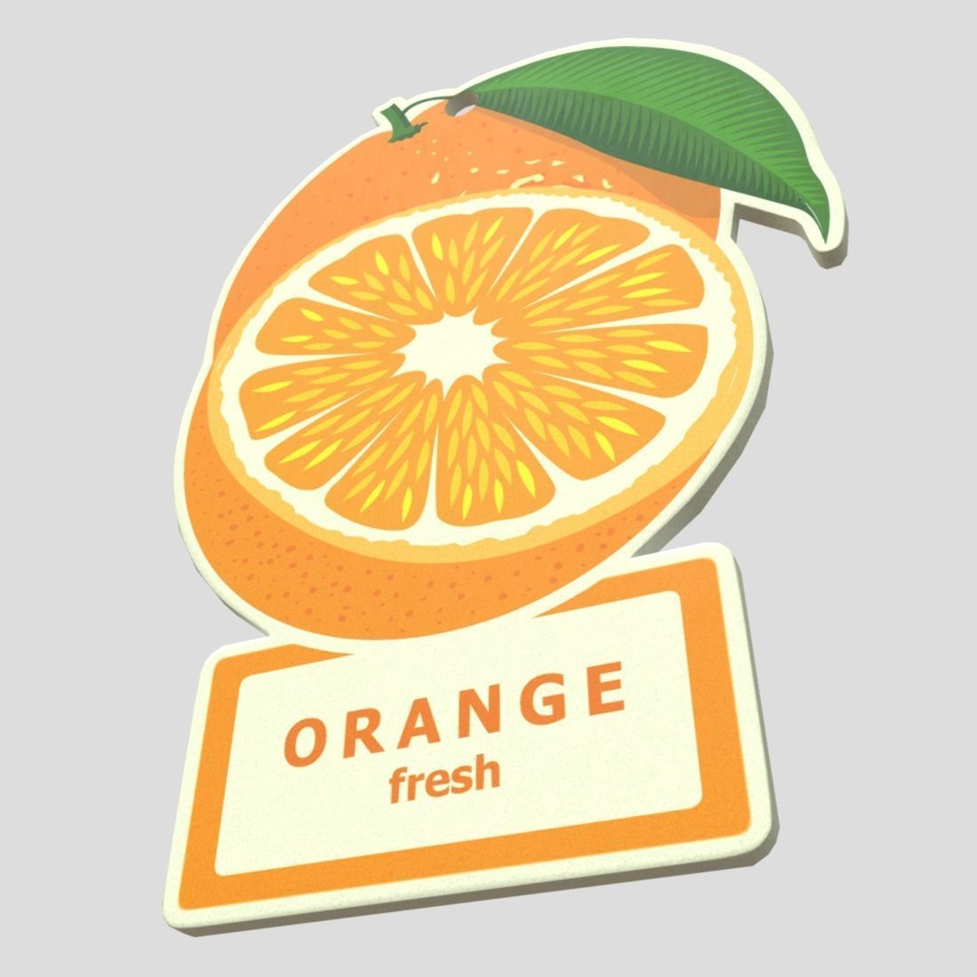 Air Freshener Orange Low-poly 3D model_11