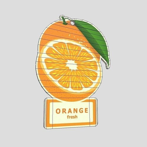 Air Freshener Orange Low-poly 3D model 2