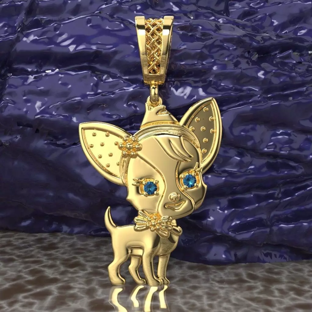 pendant Puppy Chihuahua 3D print model_0