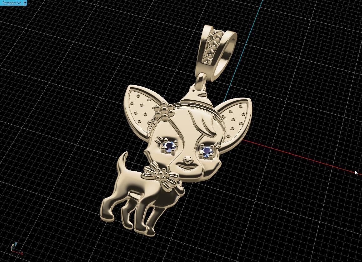 pendant Puppy Chihuahua 3D print model_6