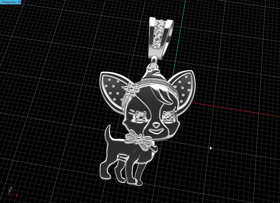 pendant Puppy Chihuahua 3D print model_8