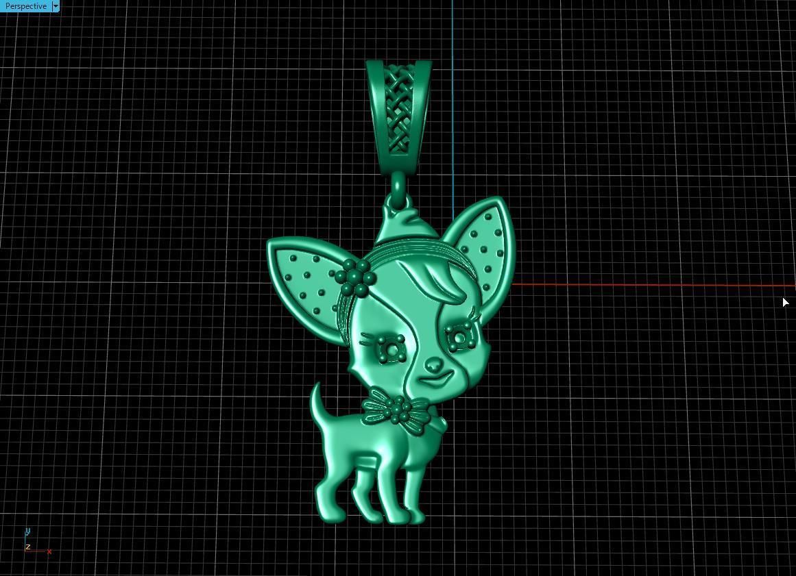 pendant Puppy Chihuahua 3D print model_11