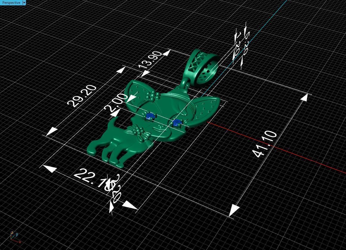 pendant Puppy Chihuahua 3D print model_17