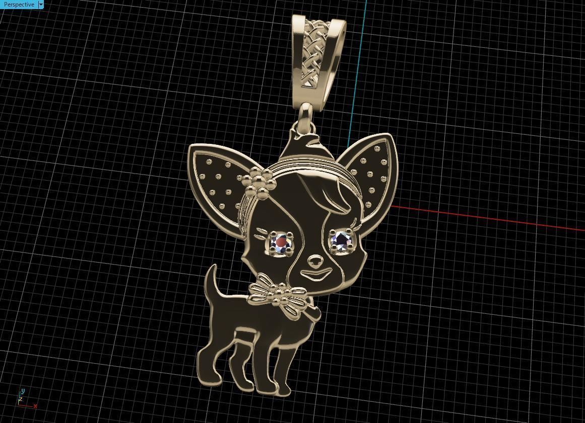 pendant Puppy Chihuahua 3D print model_4
