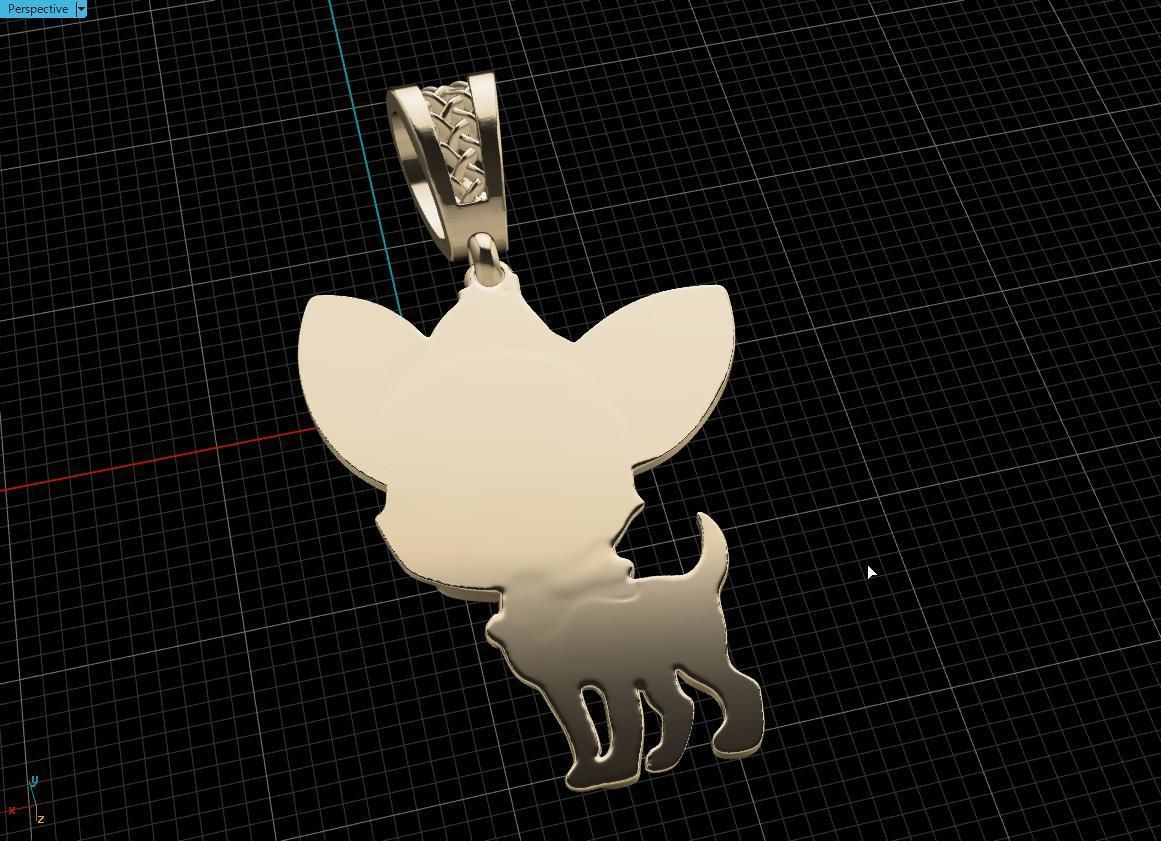 pendant Puppy Chihuahua 3D print model_5