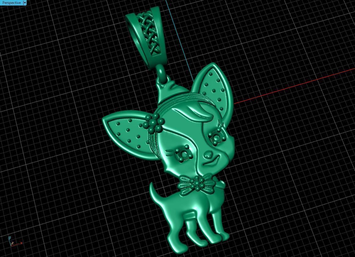 pendant Puppy Chihuahua 3D print model_14